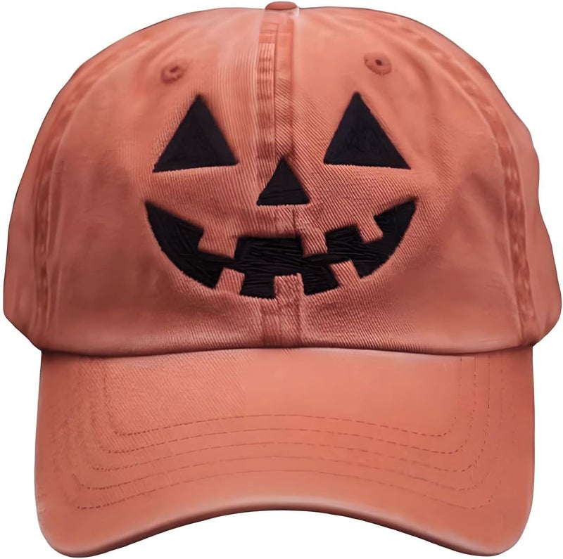 Lyfange Halloween Pumpkin Hat for Women Men Halloween Baseball Cap Adjustable Jack-o Lantern Hat Orange - Image 1